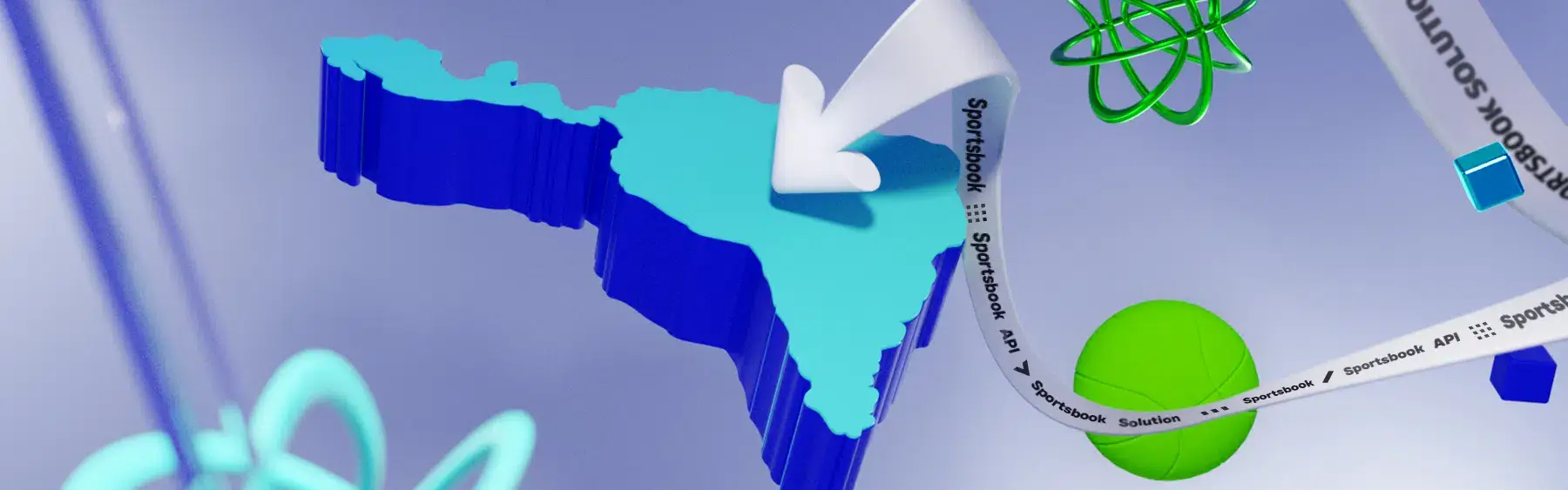 Illustration of Brazil map with sportsbook API and sportsbook solution elements